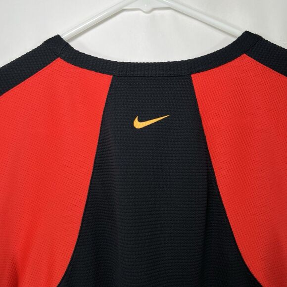 Vintage Y2K Nike T Shirt Mens Size Large Black Red Waffle Knit Gray Tag SS - Picture 11 of 13